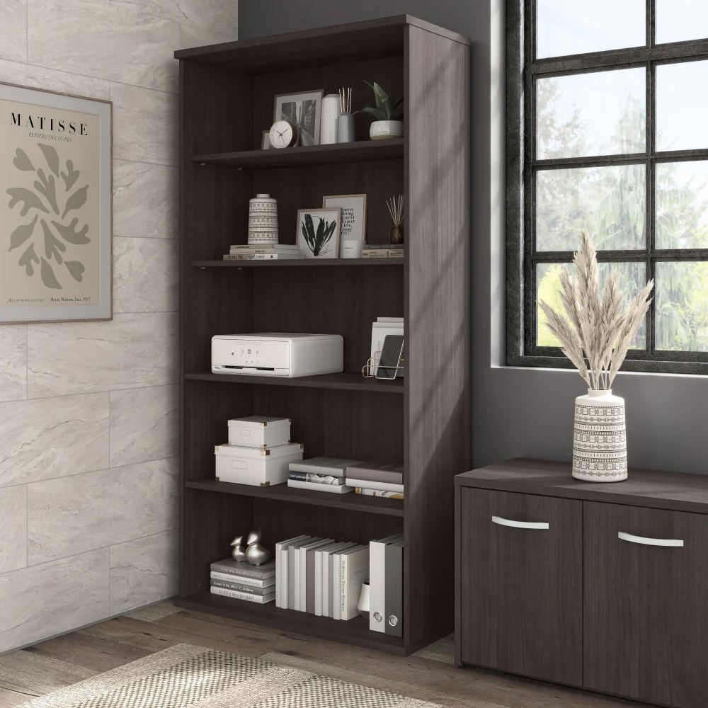 Hybrid Tall 5 Shelf Bookcase - Image 23