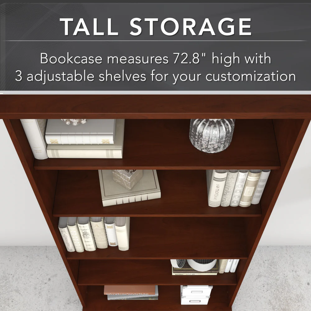 Studio C Tall 5 Shelf Bookcase - Image 30