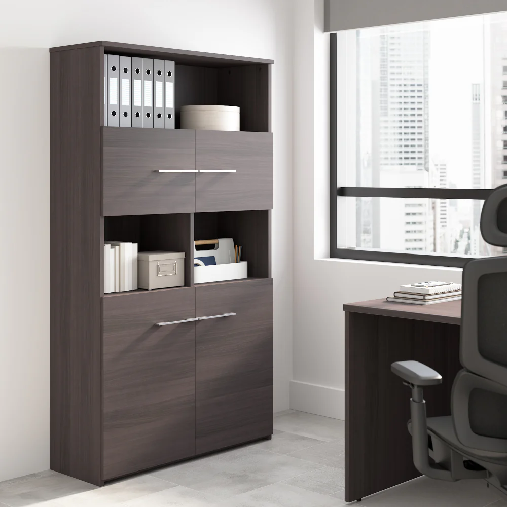 Office 500 5 Shelf Bookcase with Doors - Image 7