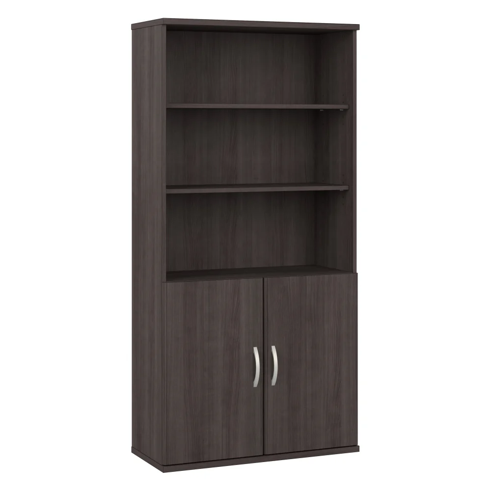 Studio C Tall 5 Shelf Bookcase with Doors - Image 28