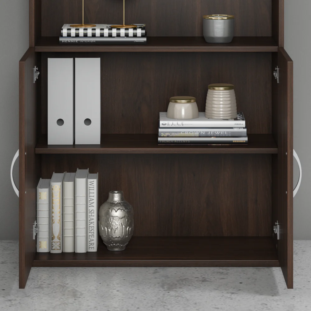 Studio C Tall 5 Shelf Bookcase with Doors - Image 3