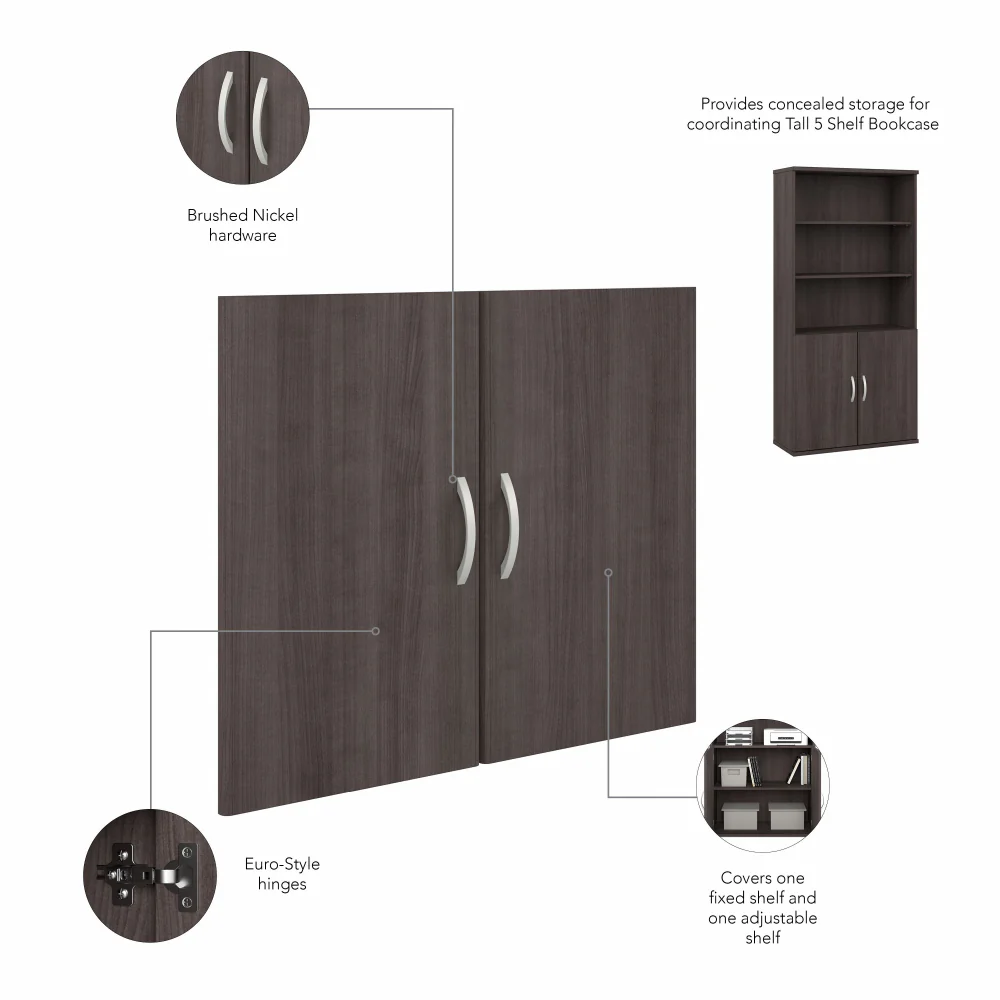 Studio C Tall 5 Shelf Bookcase with Doors - Image 35