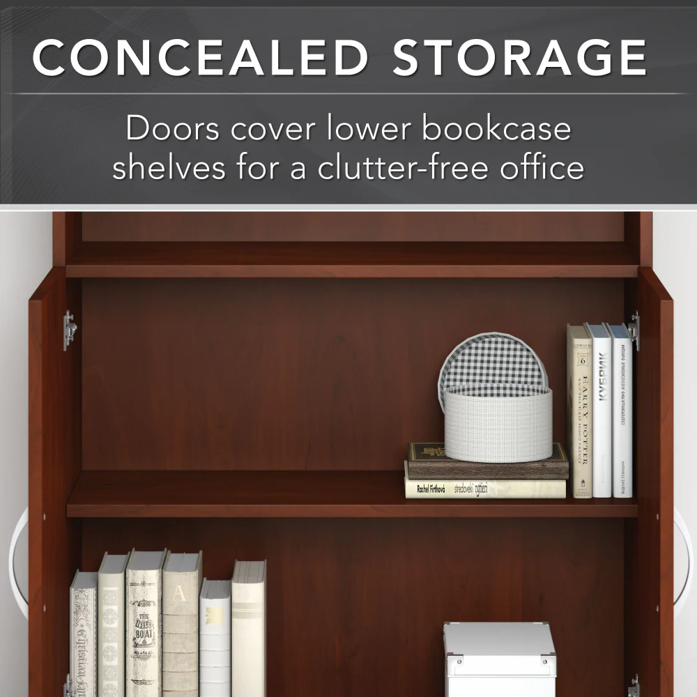 Studio C Tall 5 Shelf Bookcase with Doors - Image 40