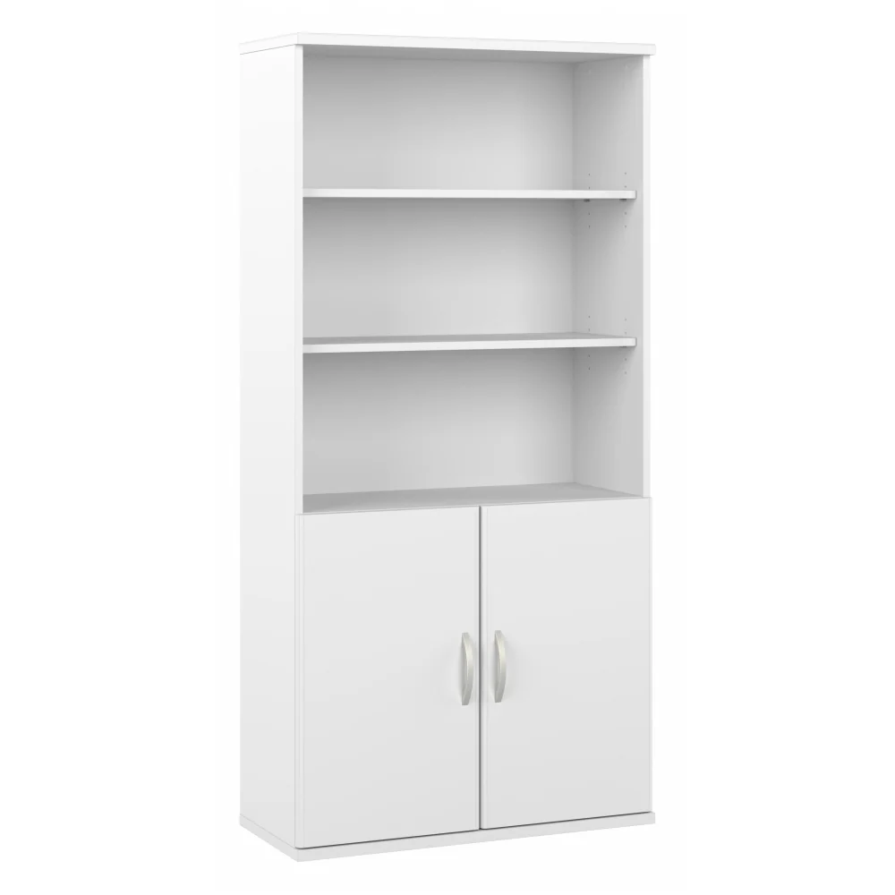 Studio C Tall 5 Shelf Bookcase with Doors - Image 41
