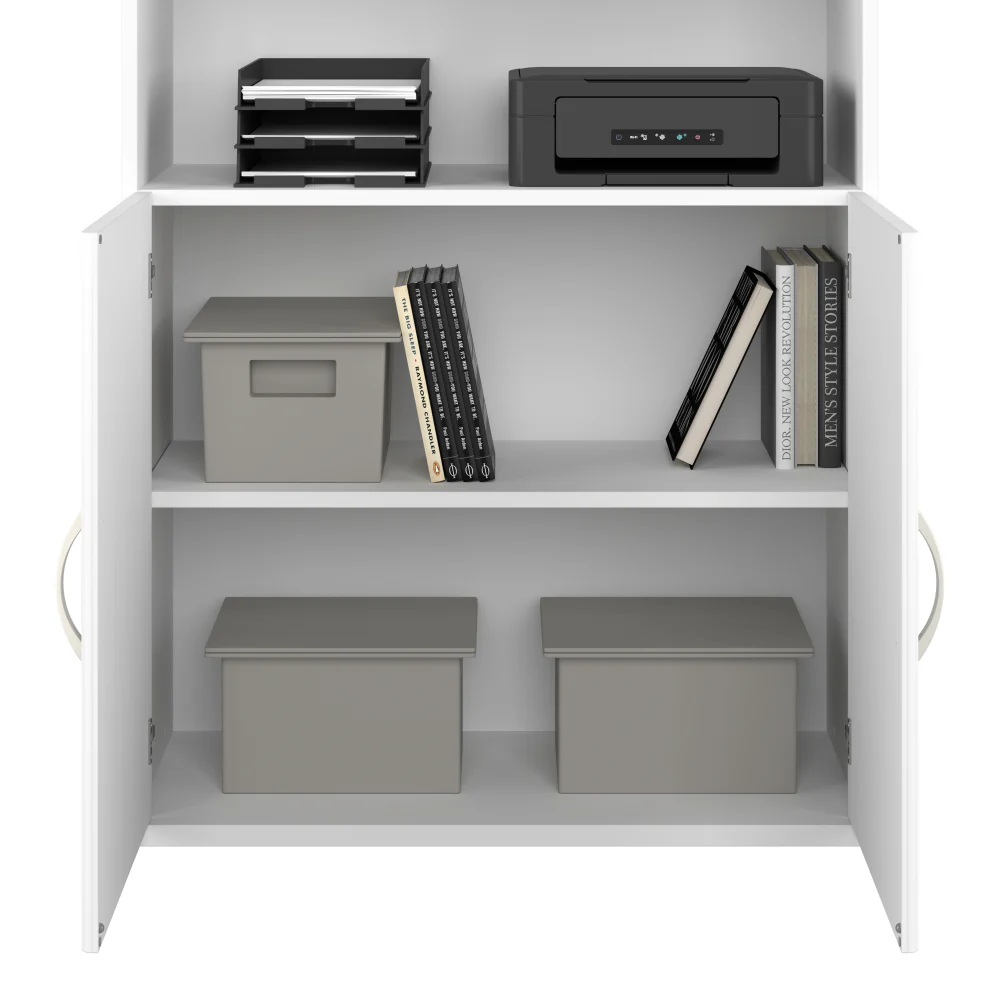 Studio C Tall 5 Shelf Bookcase with Doors - Image 43