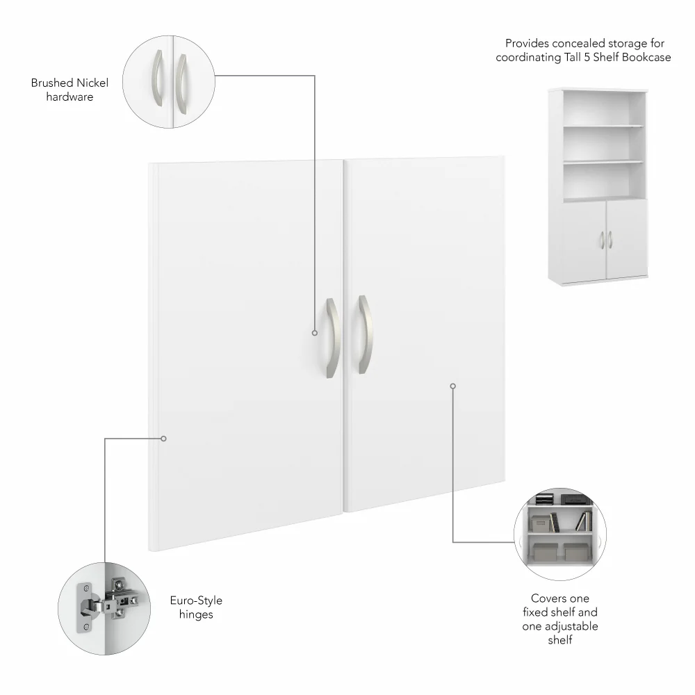 Studio C Tall 5 Shelf Bookcase with Doors - Image 47