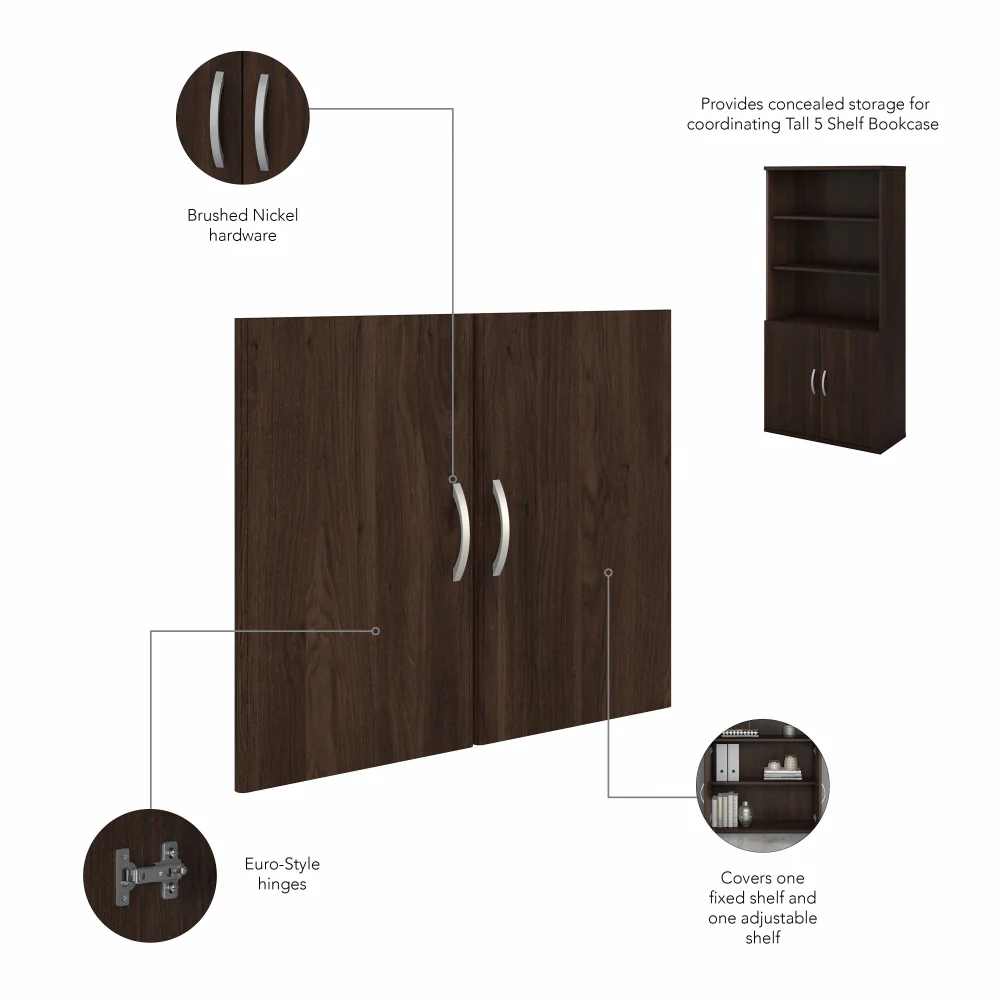 Studio C Tall 5 Shelf Bookcase with Doors - Image 7
