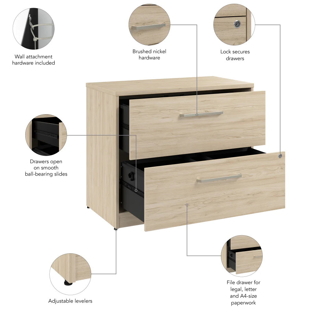 Vista 2 Drawer Lateral File Cabinet - Image 10