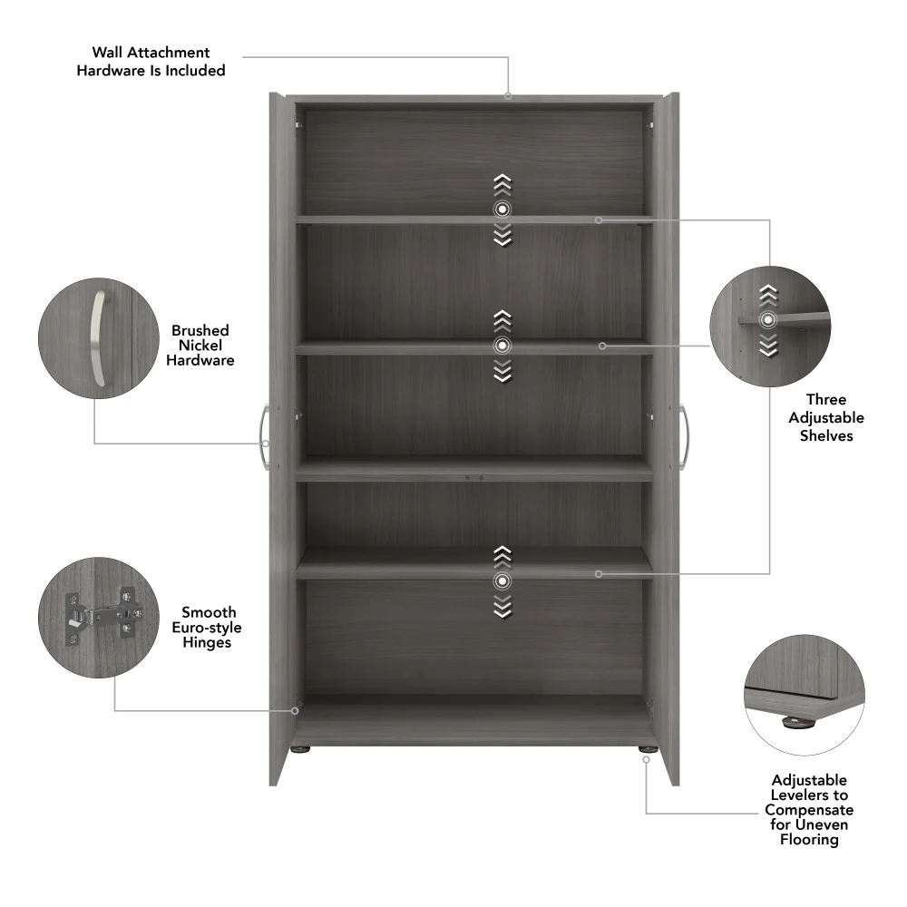 Universal Tall Storage Cabinet with Doors and Shelves - Image 14