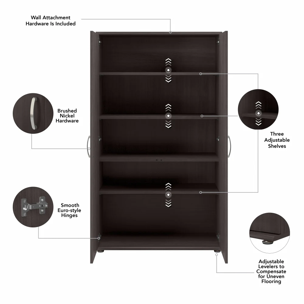 Universal Tall Storage Cabinet with Doors and Shelves - Image 21