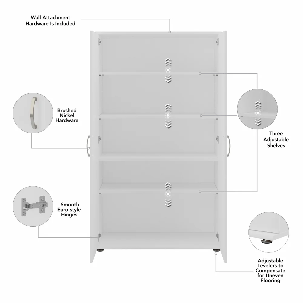 Universal Tall Storage Cabinet with Doors and Shelves - Image 7