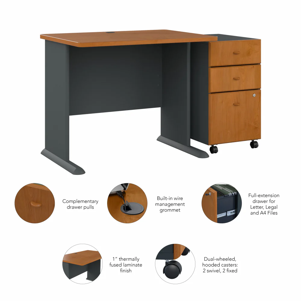 Series A 36W Desk with Mobile File Cabinet - Image 12