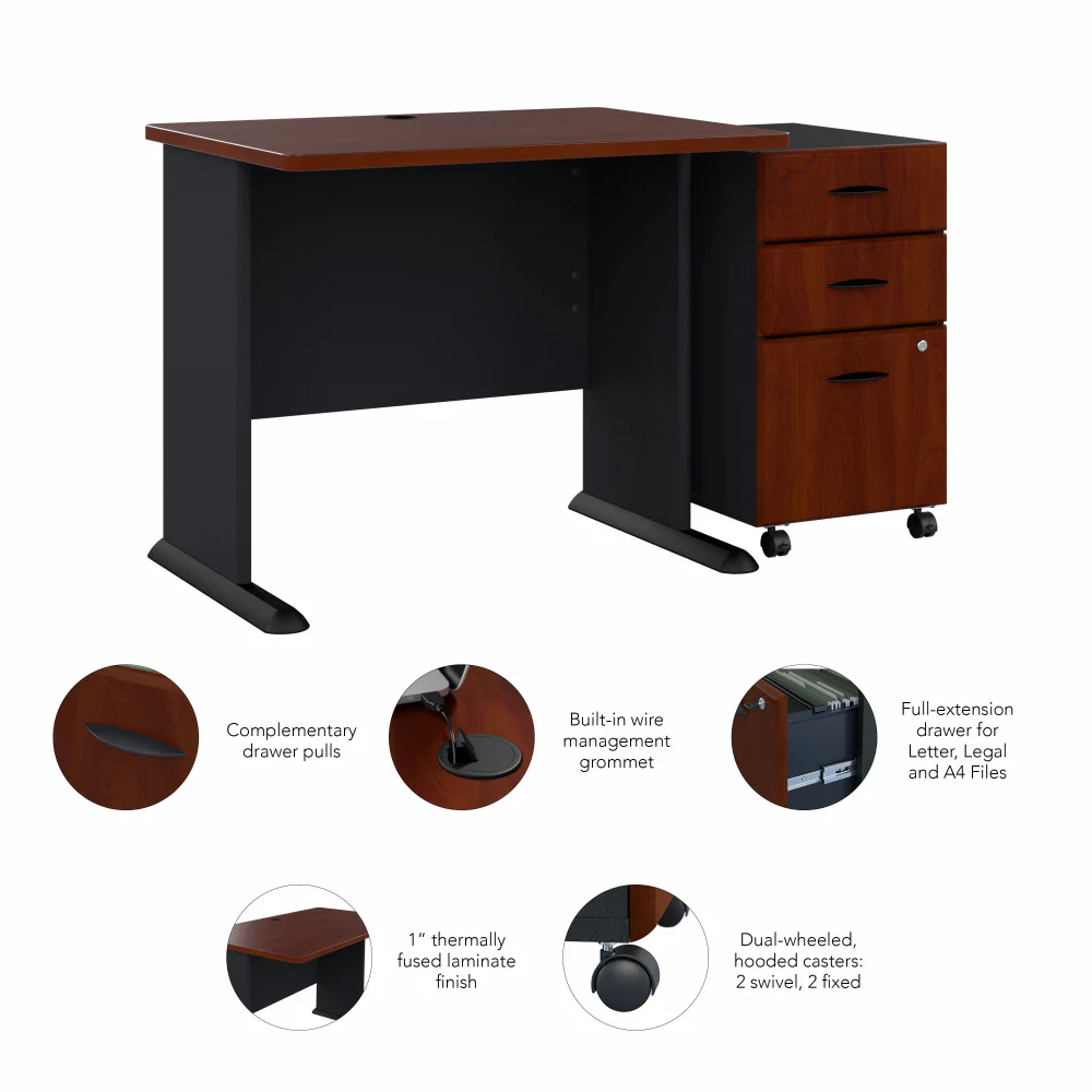 Series A 36W Desk with Mobile File Cabinet - Image 18