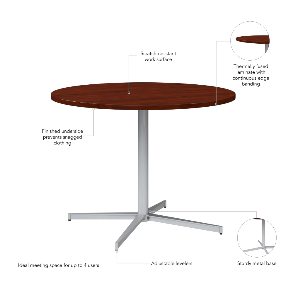 42-inch Round Conference Table with Metal Base - Image 10