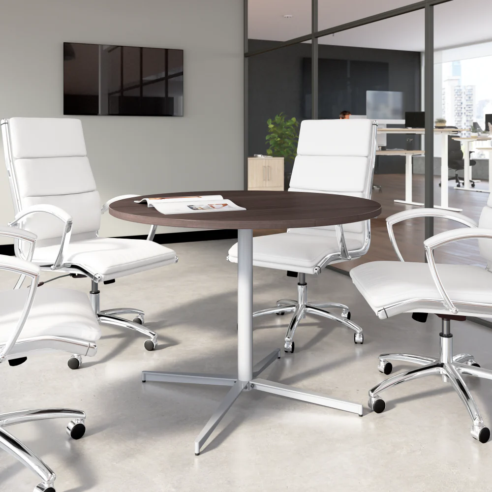 42-inch Round Conference Table with Metal Base - Image 12