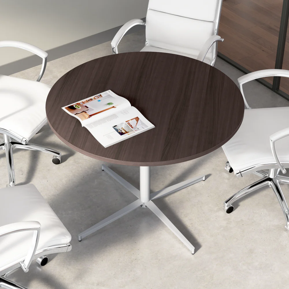 42-inch Round Conference Table with Metal Base - Image 13