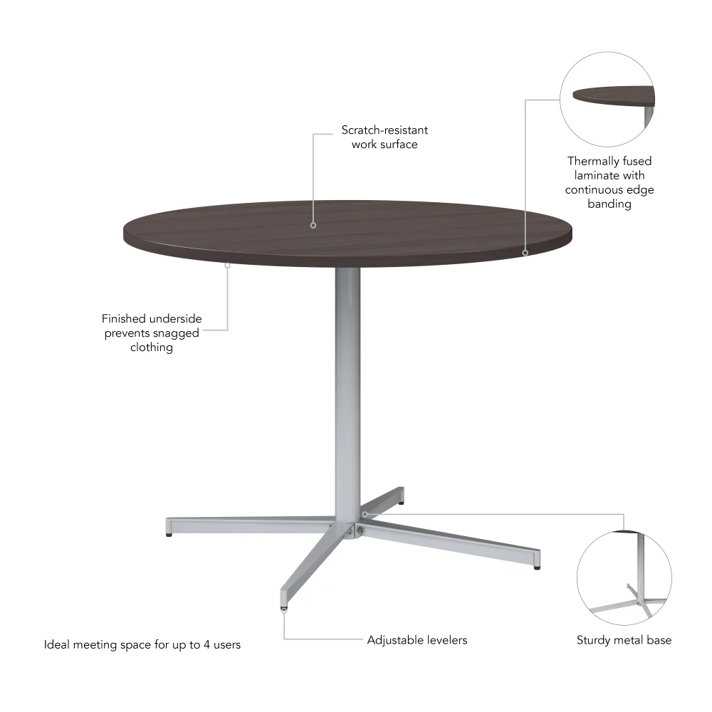 42-inch Round Conference Table with Metal Base - Image 15