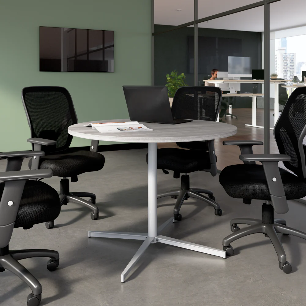 42-inch Round Conference Table with Metal Base - Image 17