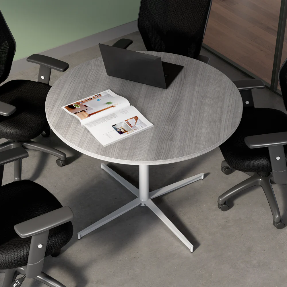 42-inch Round Conference Table with Metal Base - Image 18