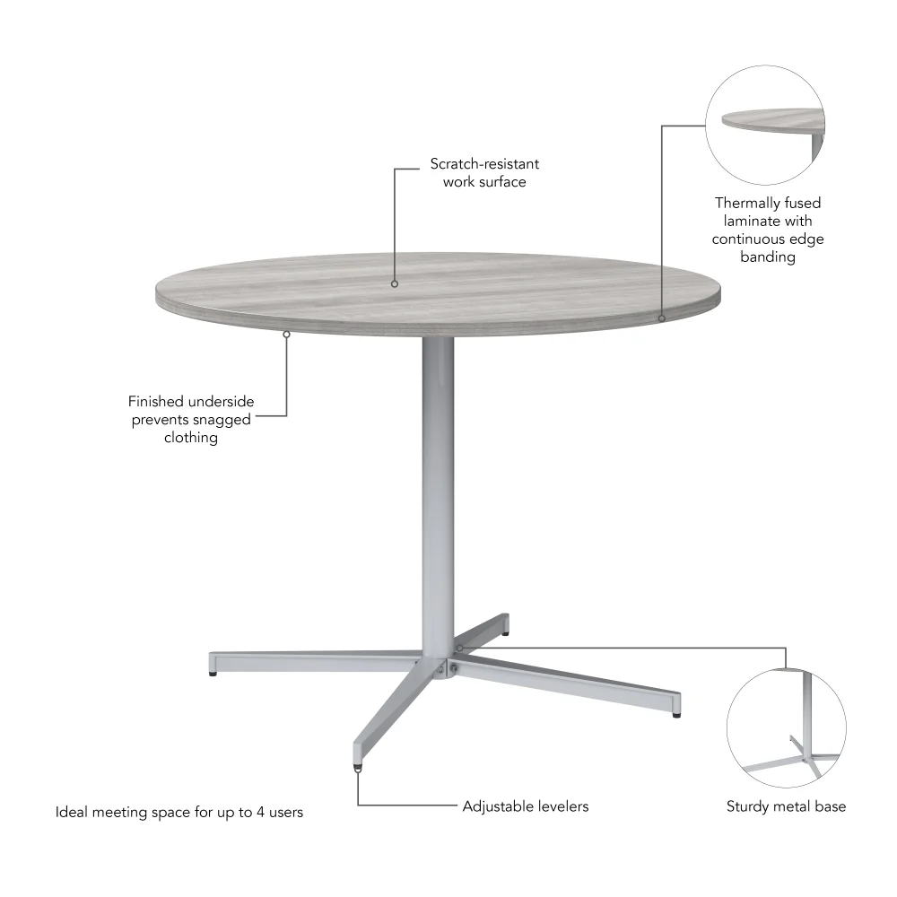 42-inch Round Conference Table with Metal Base - Image 20