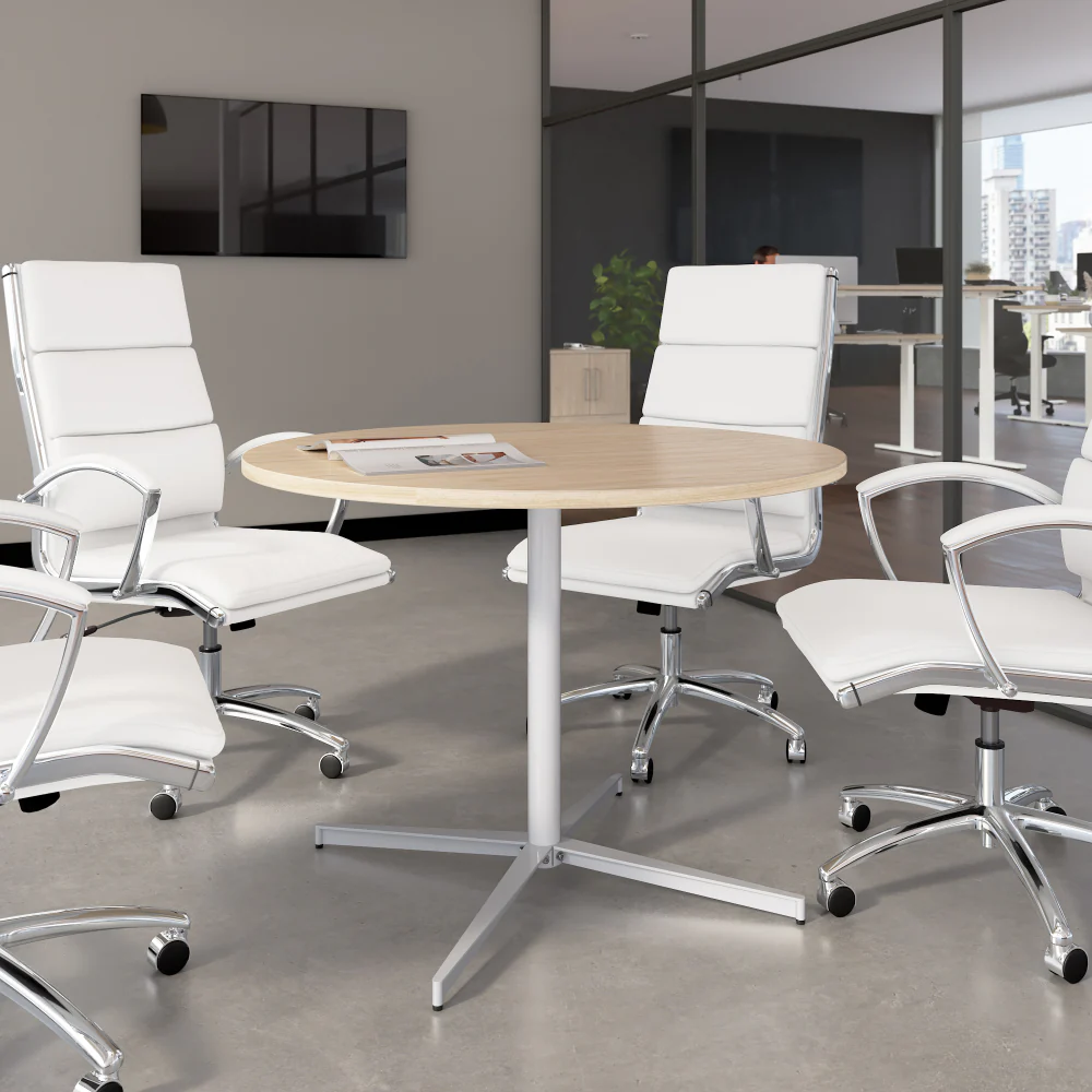 42-inch Round Conference Table with Metal Base - Image 22