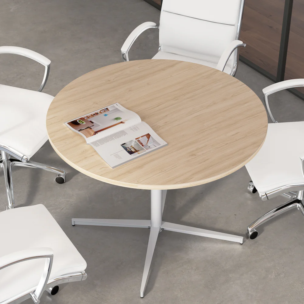 42-inch Round Conference Table with Metal Base - Image 24