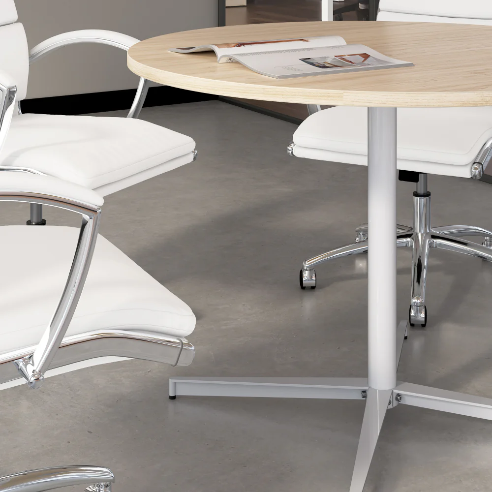 42-inch Round Conference Table with Metal Base - Image 25
