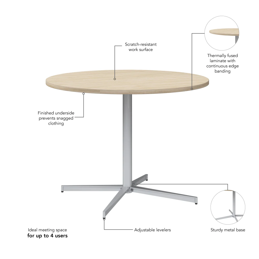 42-inch Round Conference Table with Metal Base - Image 26
