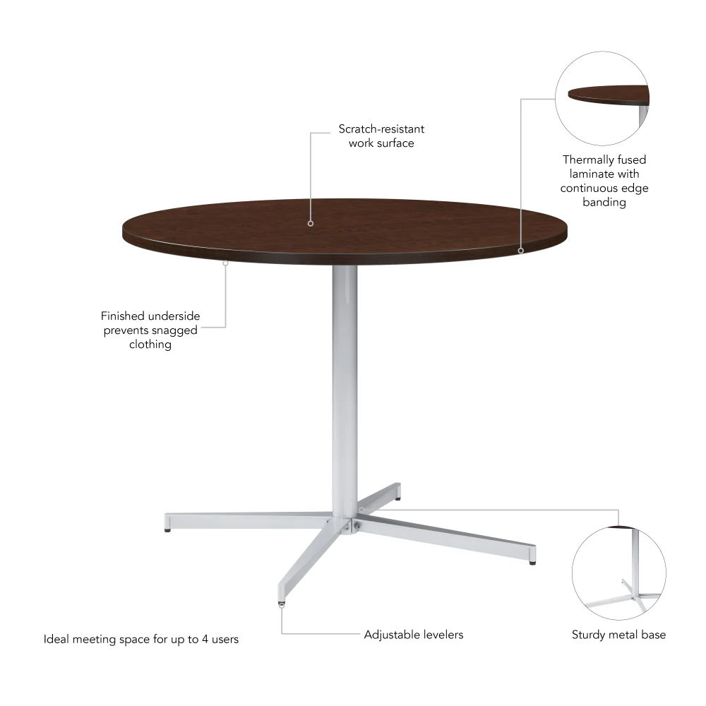 42-inch Round Conference Table with Metal Base - Image 31