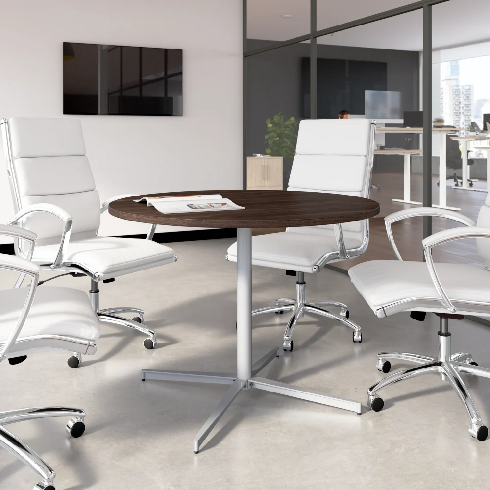 42-inch Round Conference Table with Metal Base - Image 33