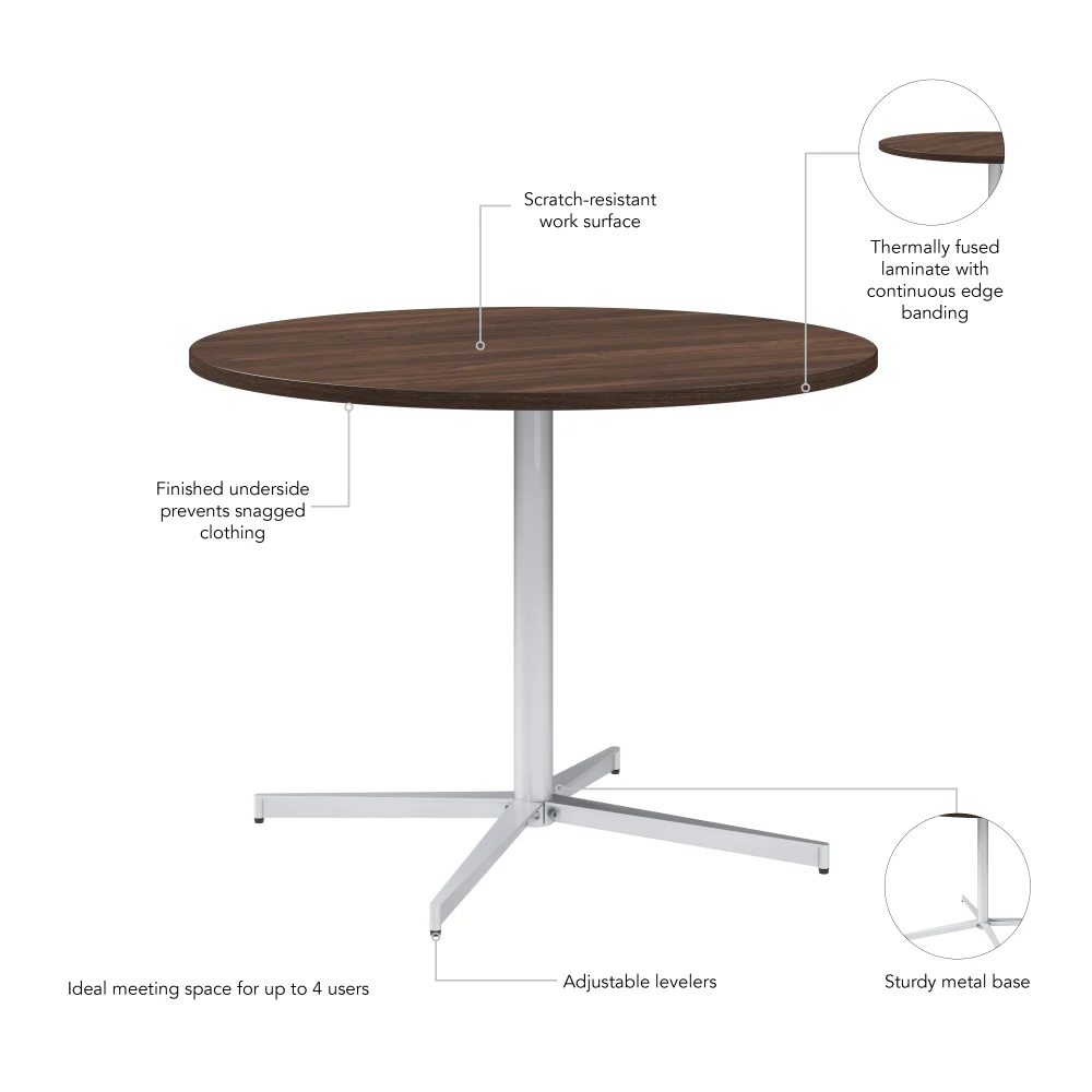 42-inch Round Conference Table with Metal Base - Image 36