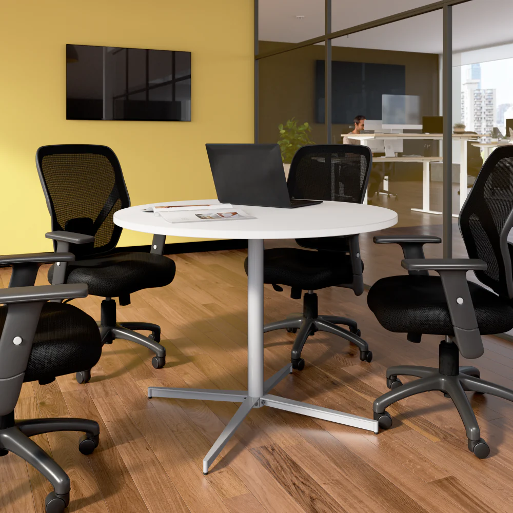 42-inch Round Conference Table with Metal Base - Image 38