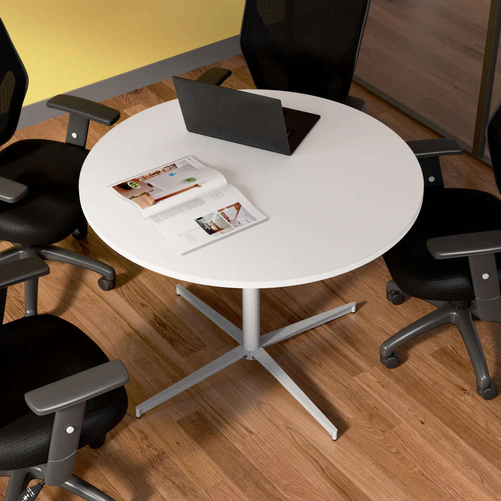 42-inch Round Conference Table with Metal Base - Image 39