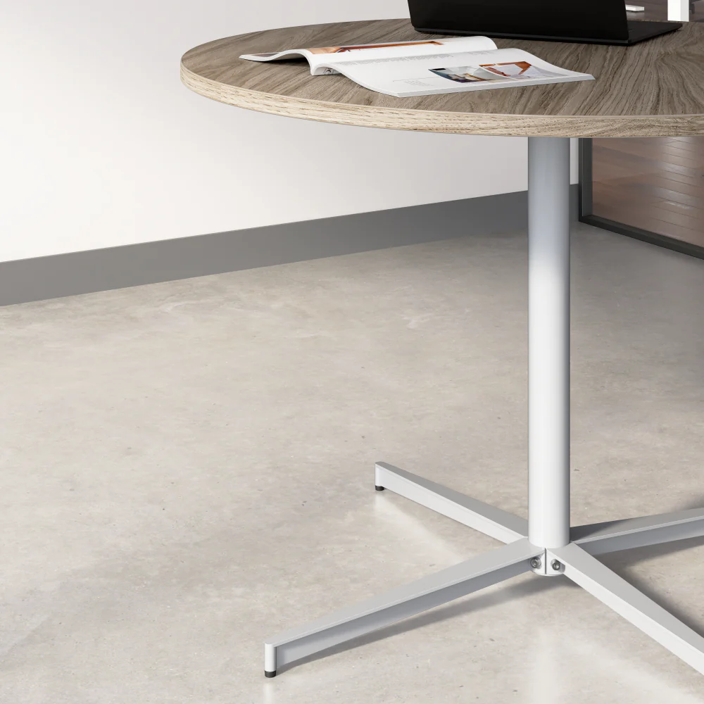42-inch Round Conference Table with Metal Base - Image 4