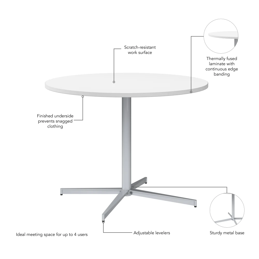 42-inch Round Conference Table with Metal Base - Image 41