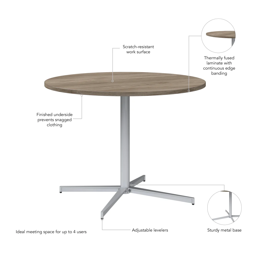 42-inch Round Conference Table with Metal Base - Image 5