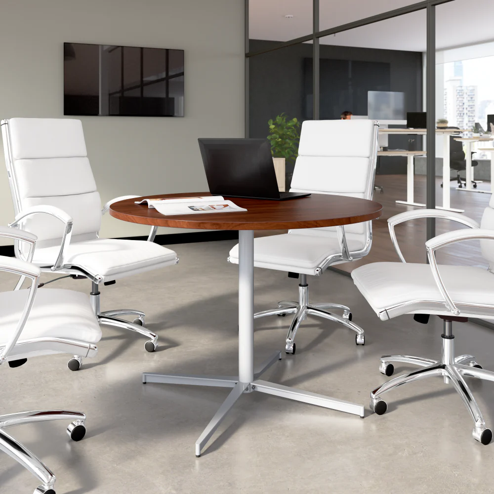 42-inch Round Conference Table with Metal Base - Image 7