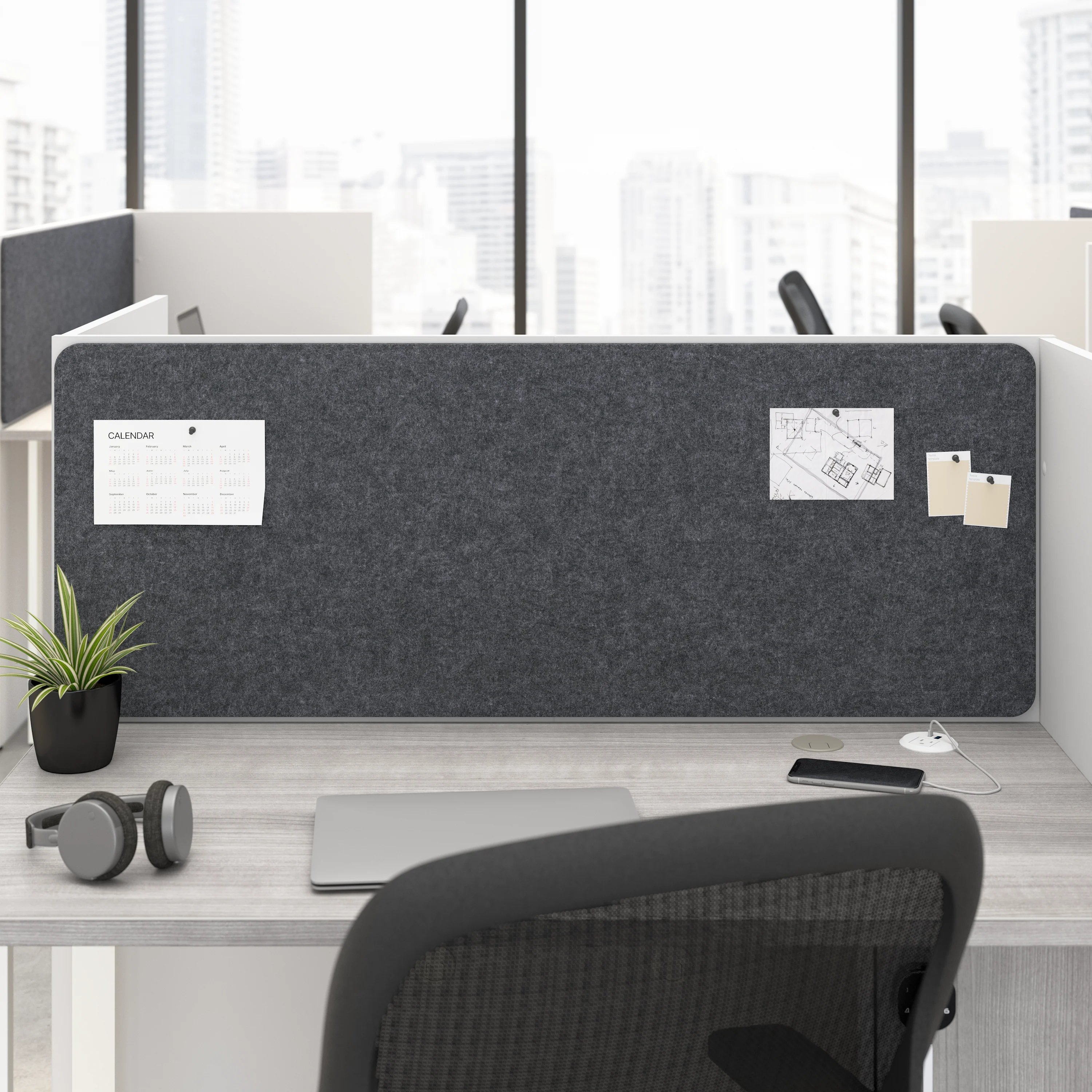 Hustle Tackboard for 48-inch Cubicle Desk - Image 10