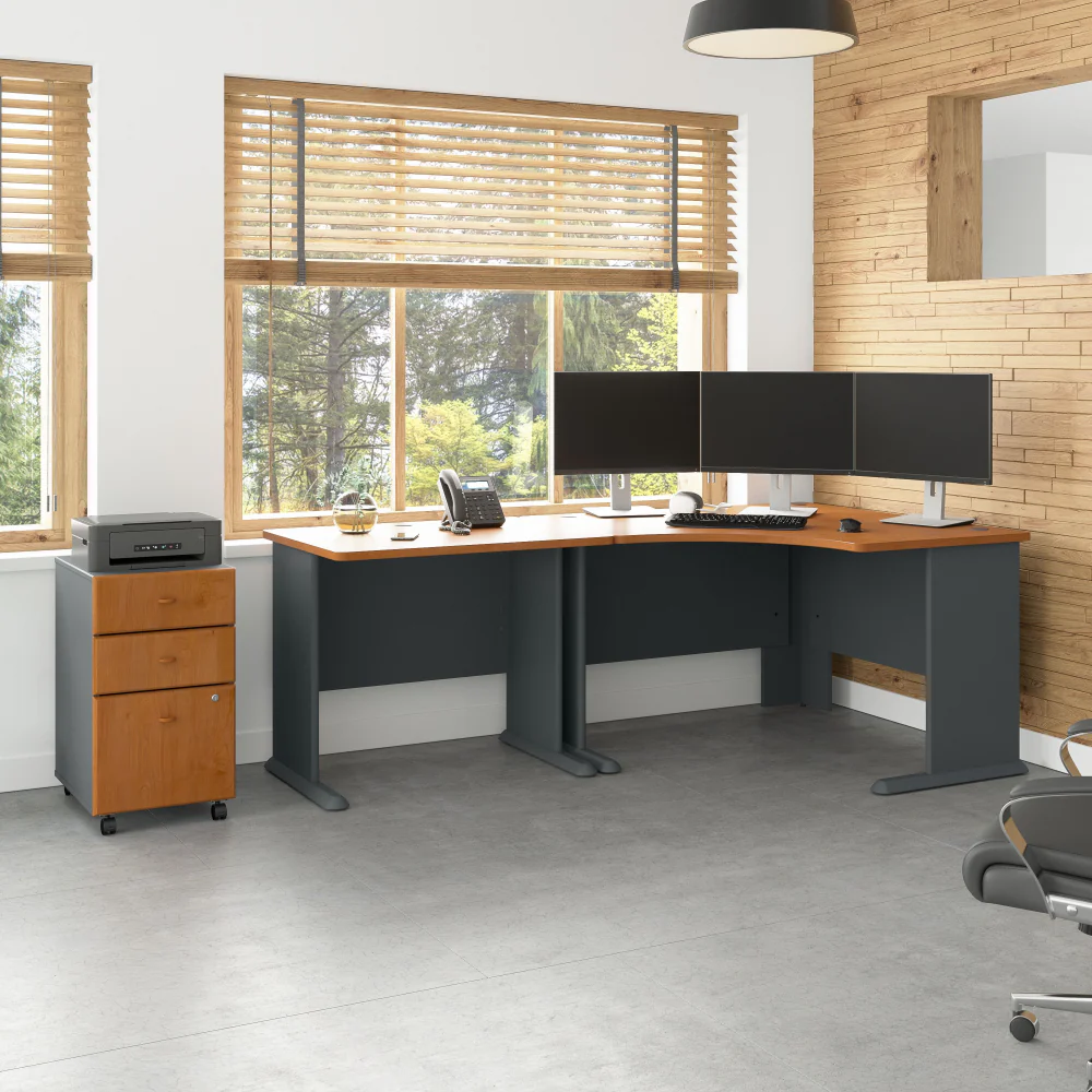 Series A 48W Corner Desk with 36W Return and Mobile File Cabinet - Image 14