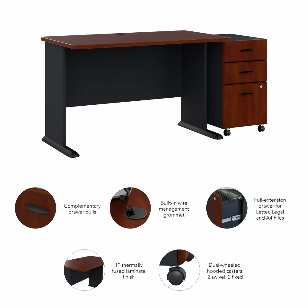 Series A 48W Desk with Mobile File Cabinet - Image 12