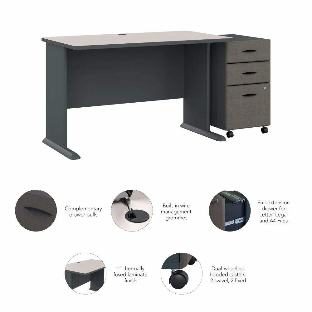 Series A 48W Desk with Mobile File Cabinet - Image 18