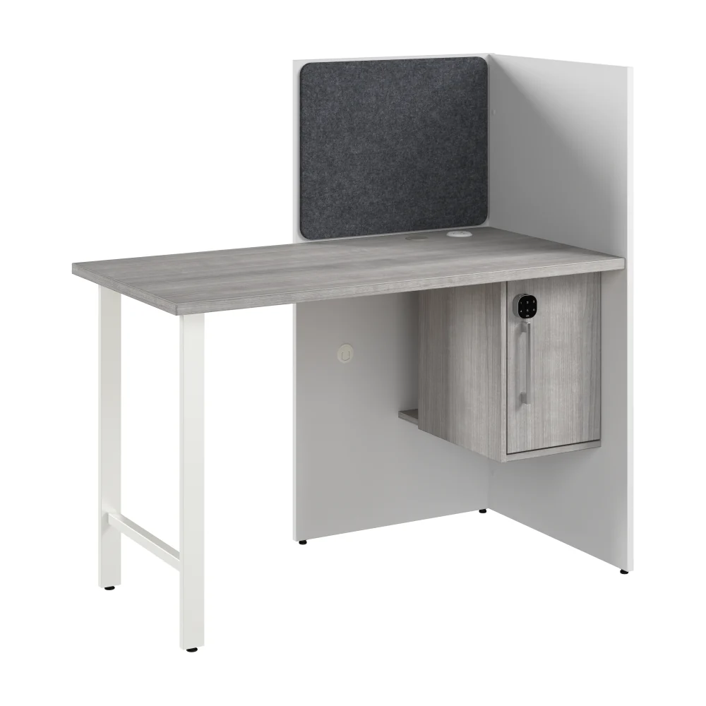 Hustle 48-inch Cubicle Desk for Office with Locking Storage Cabinet - Image 13