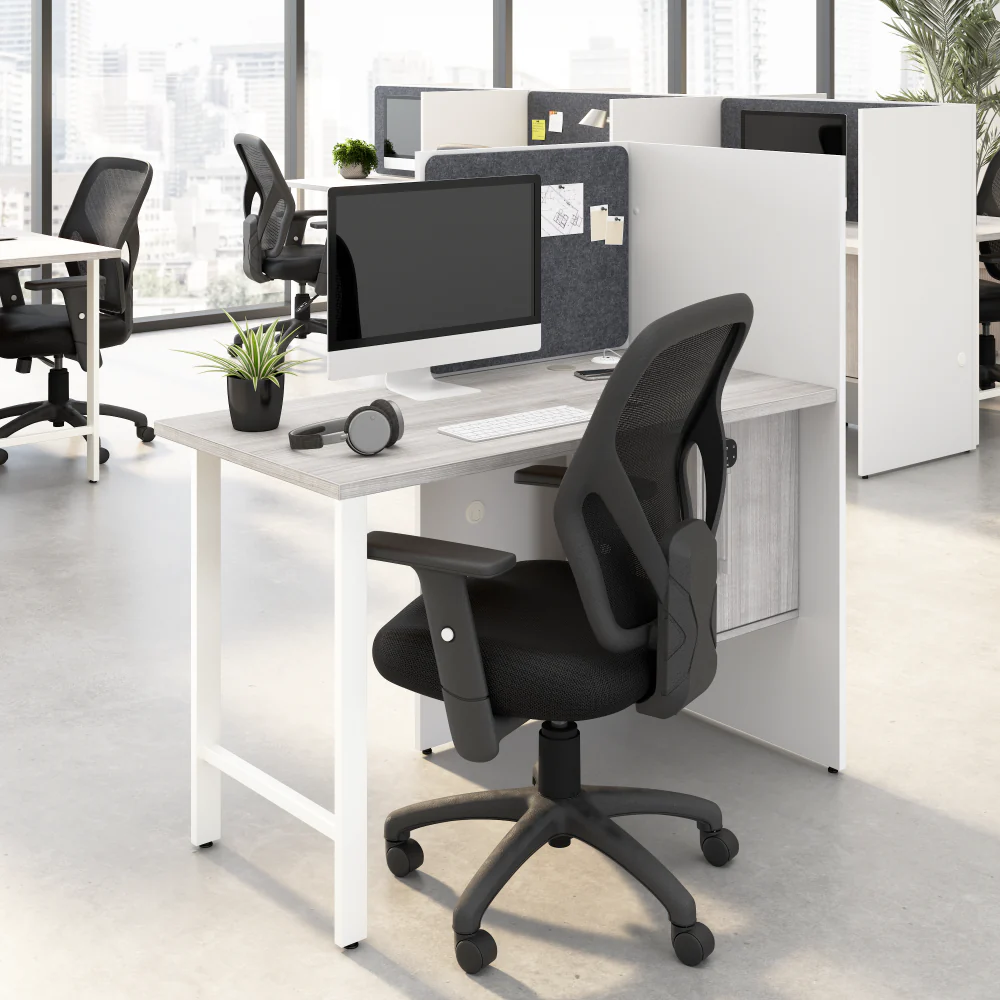 Hustle 48-inch Cubicle Desk for Office with Locking Storage Cabinet - Image 14