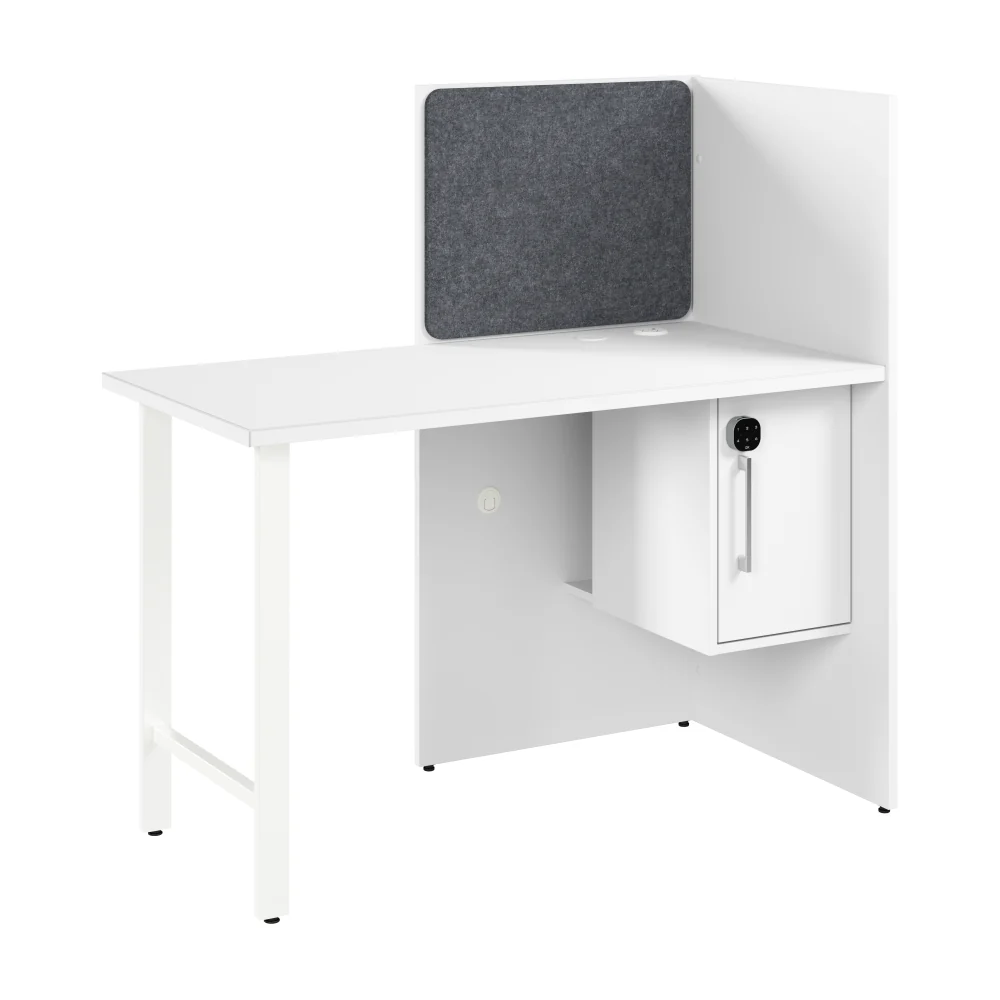 Hustle 48-inch Cubicle Desk for Office with Locking Storage Cabinet - Image 7