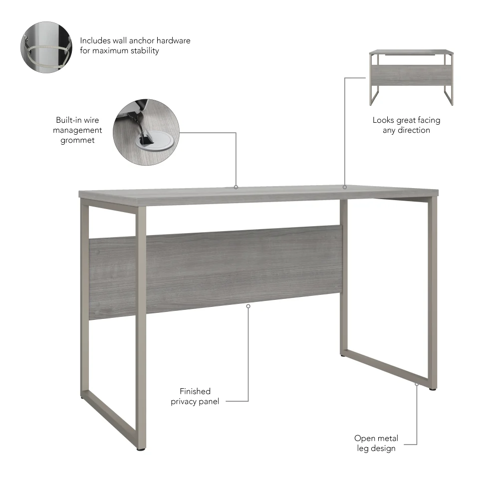 Hybrid 48W x 24D Computer Table Desk with Metal Legs - Image 24