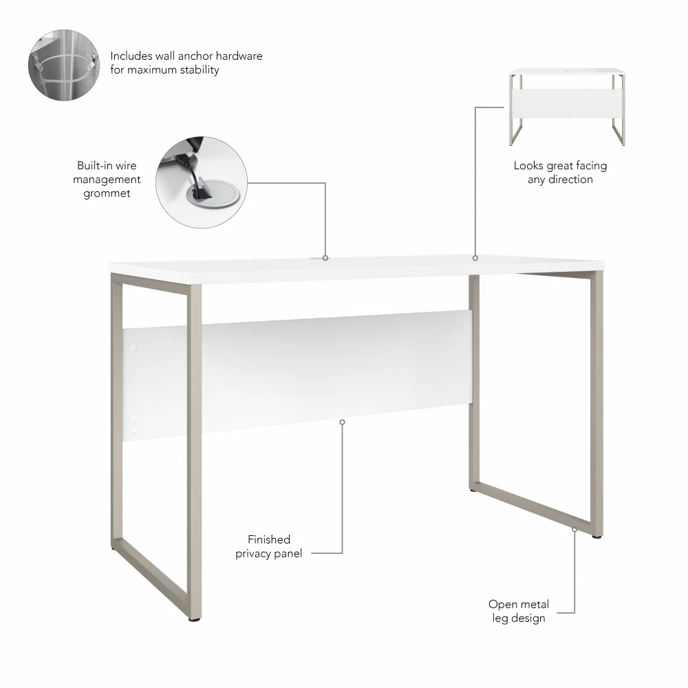 Hybrid 48W x 24D Computer Table Desk with Metal Legs - Image 40