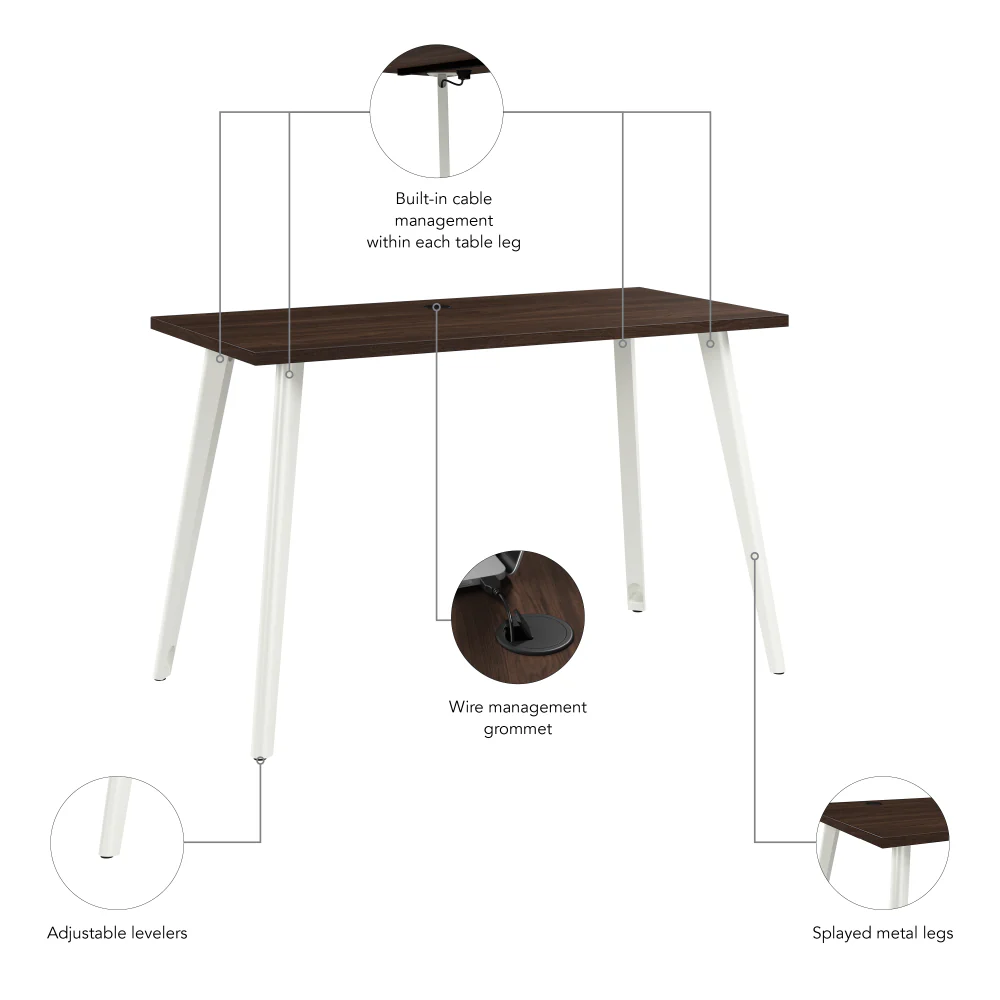 Vista 48W x 24D Computer Desk with Splayed Metal Legs - Image 12
