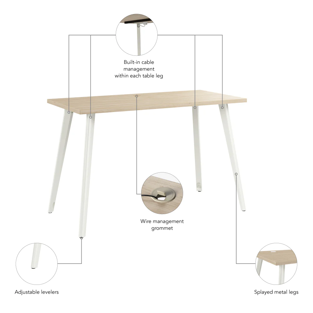 Vista 48W x 24D Computer Desk with Splayed Metal Legs - Image 6
