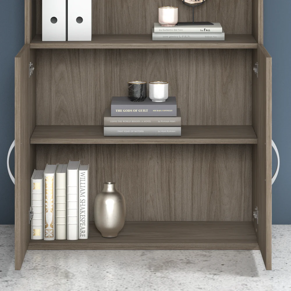 Hybrid Tall 5 Shelf Bookcase with Doors - Image 29