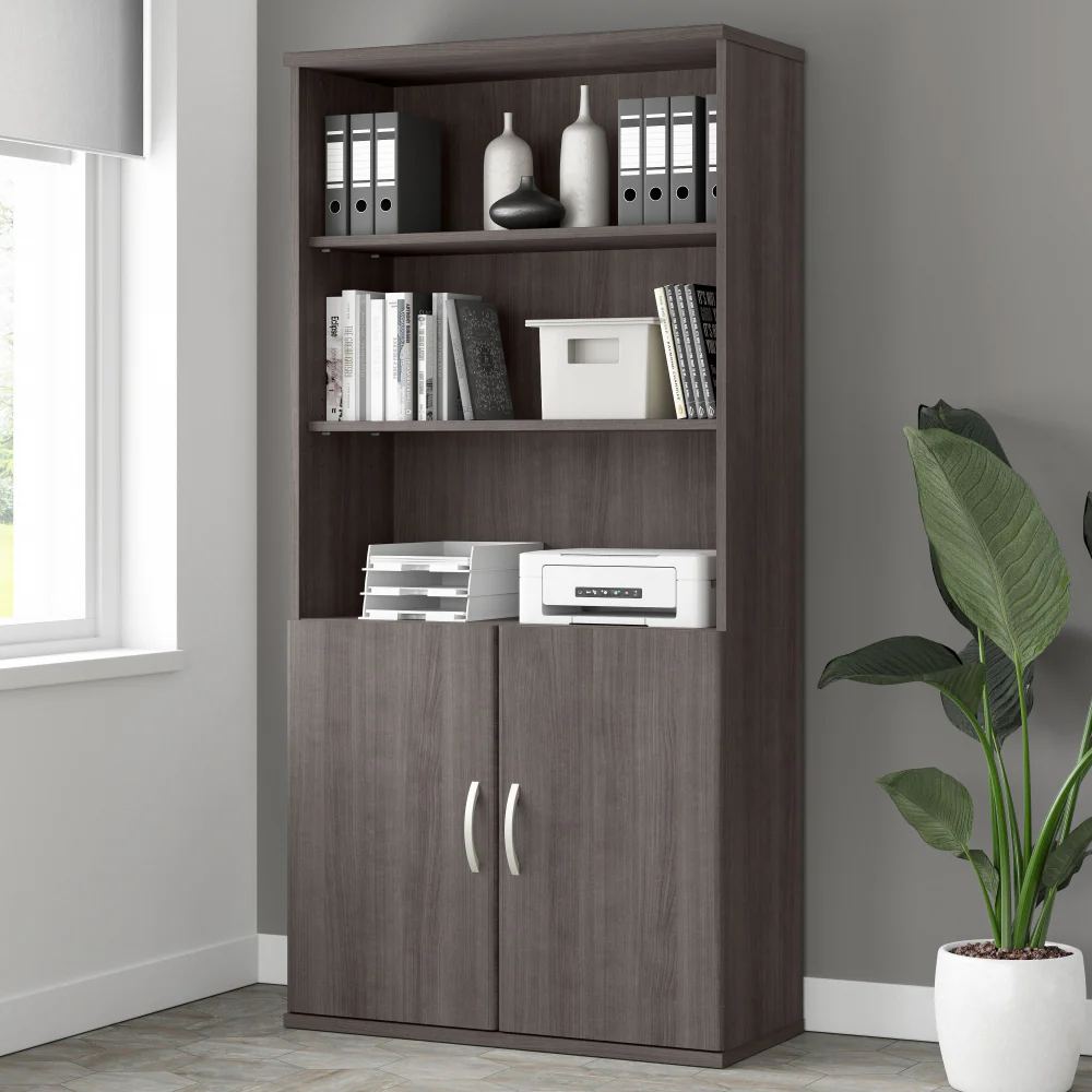 Studio A Tall 5 Shelf Bookcase with Doors - Image 8